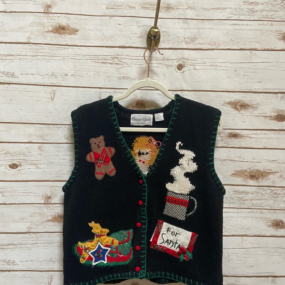 Sharon Young Christmas Vest Size Medium View 4